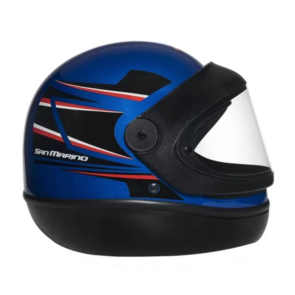 Capacete Integral San Marino Tittanium Azul E Preto - Imagem 5