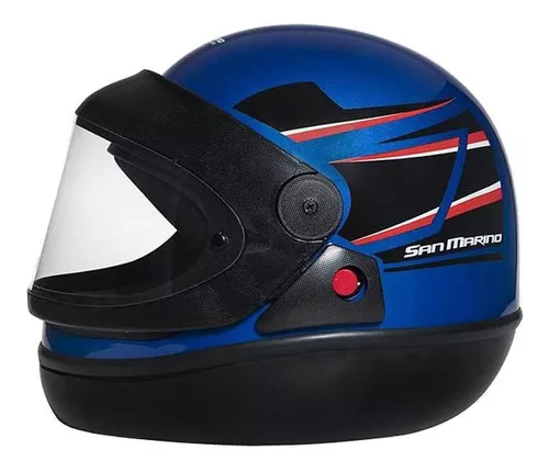 Capacete Integral San Marino Tittanium Azul E Preto - Imagem 4