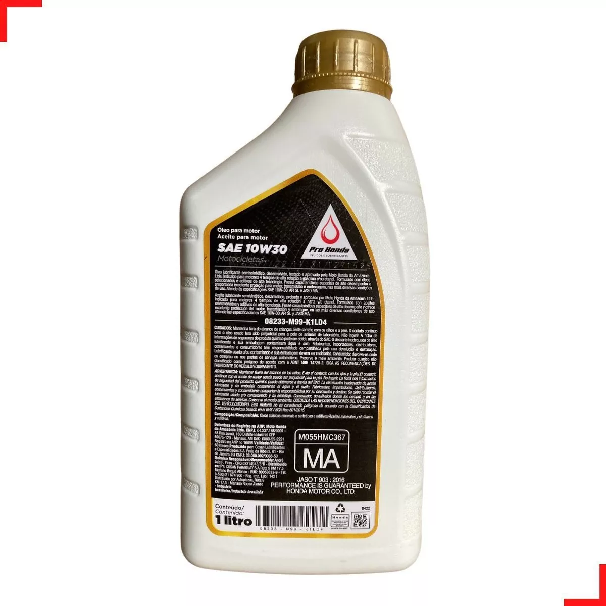 Óleo Genuíno Honda Original Semissintético 10w30 Moto - Imagem 7