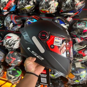CAPACETE LS2 STREAM II FF808 MONOCOLOR PRETO FOSCO.